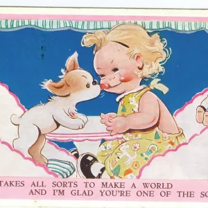 WW2 era - Comic Postcard - Takes all sorts to make a world