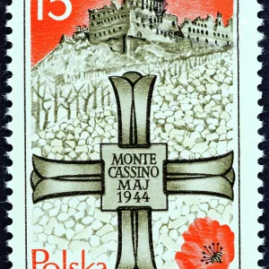 WW2 - Monte Cassino Postage Stamp WW2 - Monte Cassino Postage Stamp