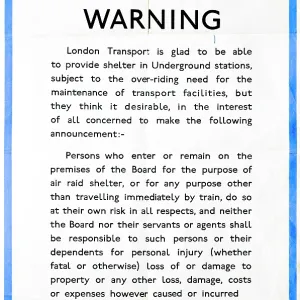 WW2 - Shelter in Underground Stations