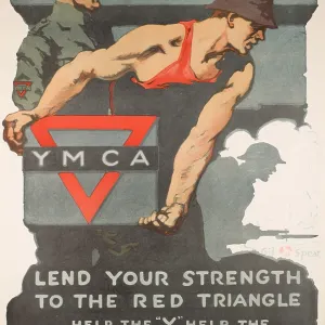 YMCA Poster, Lend Your Strength, WW1 YMCA Poster, Lend Your Strength, WW1