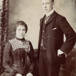 Young couple in a studio photo Young couple in a studio photo