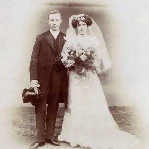 Young couple in a wedding photo Young couple in a wedding photo