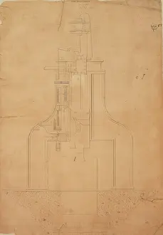 Bridgewater: 10 cwt steam hammer, front elevation