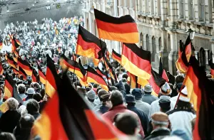 Reunification: 10th anniversary of the fall of the Berlin Wall: Demonstrati