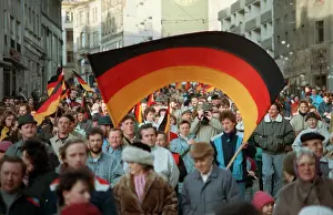 Reunification: 10th anniversary of the fall of the Berlin Wall: Demonstrati