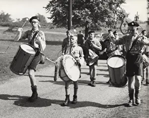 Drummers: 13th Highlanders Band of scouts on the march