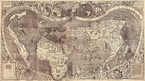 Waldseemuller: 1507 World map by Waldseemuller, incorporating ?