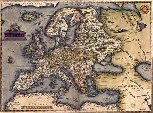 Terrarvm: 1570 map of Europe. From Abraham Ortelius ?
