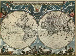 Janszoon: 1664 Dutch world map is richly decorated, ?