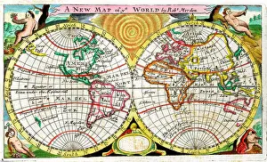 Hemispheres: 16th / 17th century Map of the World (Hemispheres)