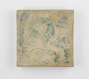 Enclosing: 16th-century floor tile from Whitehall Palace