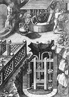 Ins. Of Civil Engineers: 16th century well incorporating a pump