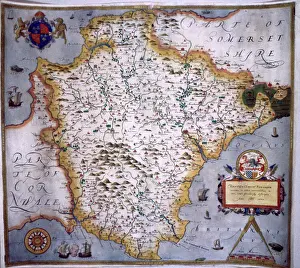 Saxton: 16th century Map of Devon