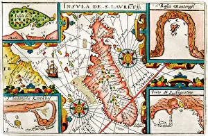 Insula: 16th century Map of Madagascar (Isle of Laurenti)