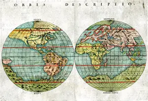 Descriptio: 16th century Map of the World - Orbis Descriptio