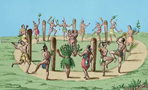 Vernier: 16th century. Native American dance. Virginia