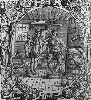 Soaking: 16th century scene of therapeutic bathing ?