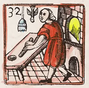 Baking: 17th century Baker - Woodcut