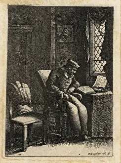 Master Painter: 17th century bearded man with cap seated in a