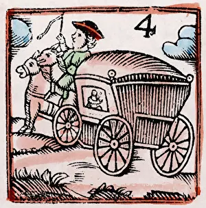 Stagecoaches: 17th century Coachman - Woodcut - 4