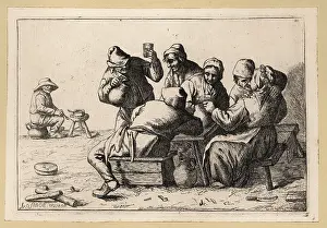 Master Painter: 17th century Dutch drinking scene with men and