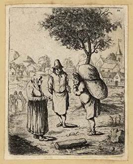 Gesticulate: 17th century Dutch peasants talking in a field
