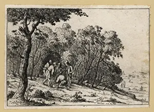Master Painter: 17th century highwaymen sharing loot in a clearing