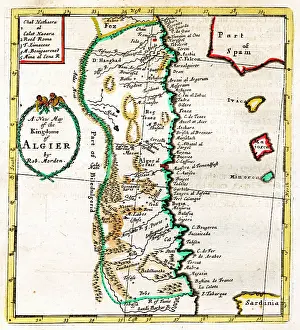 Morden: 17th century Map of Algiers, Algeria