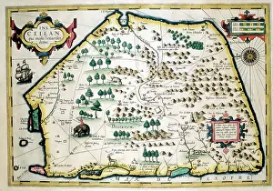 Quae: 17th century Map of Ceylon (Sri Lanka)
