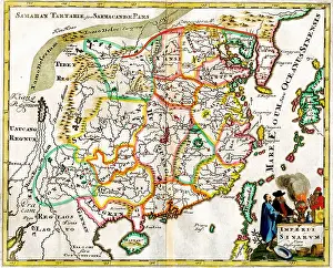 Cluver: 17th century Map of China, Imperii Sinarum