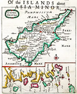 Insula: 17th century Map of Cypri Insula (Cyprus)