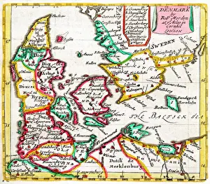 Morden: 17th century Map of Denmark