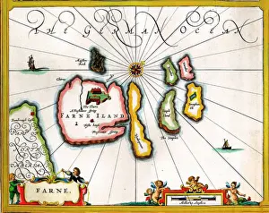 17th century Map of Farne Island