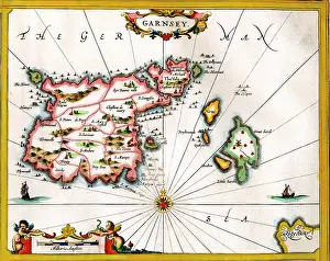 Jansson: 17th century map of Guernsey