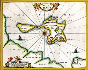 Jansson: 17th century Map of Holy Island