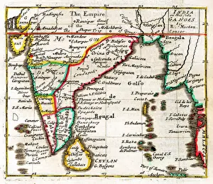 Morden: 17th century Map of India and the Ganges