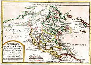 Amerique: 17th century Map of North America