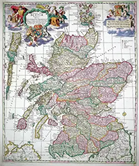 Visscher: 17th century Map of Scotland - Scotiae Tabula