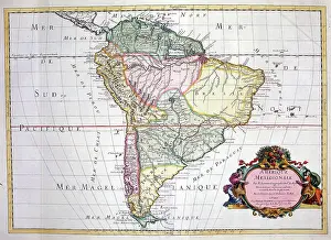 Sanson: 17th century Map of South America