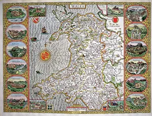 17th century Map of Wales