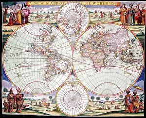 Hemispheres: 17th century Map of the World