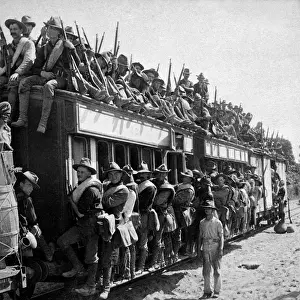 Lcgr1706: 17th Infantry going to the front in a train during