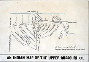 Blackfeet: 1801 Indian map of the Upper-Missouri. ?