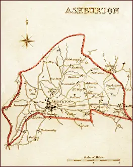 Ashburton: 1832 Victorian Map of Ashburton