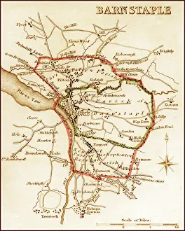 Boroughs: 1832 Victorian Map of Barnstaple