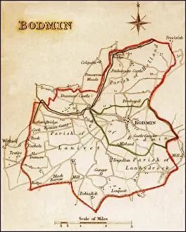 Bodmin: 1832 Victorian Map of Bodmin