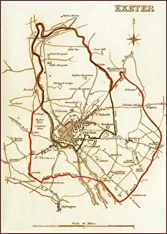 Boroughs: 1832 Victorian Map of Exeter