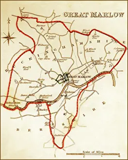 Marlow: 1832 Victorian Map of Great Marlow