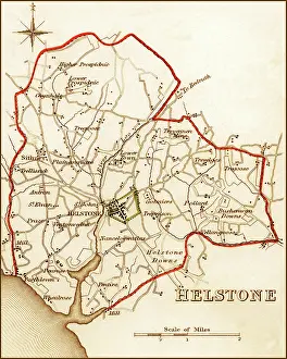 Helston: 1832 Victorian Map of Helston