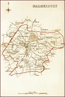 Boroughs: 1832 Victorian Map of Malmesbury